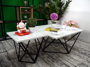 Bộ mặt bàn tứ giác lệch đá trắng Hy Lạp 700700 400400 2