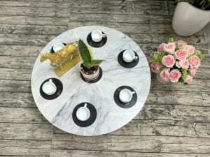 Mặt bàn hoa văn ĐK800 chân vàng 7