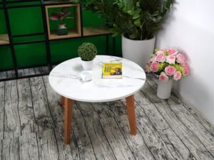 Mặt bàn trà Đá NT trắng vân dây ĐK 750 7