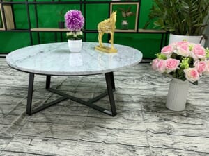 Mặt bàn trà Đá trắng Ý ĐK 760 3 1