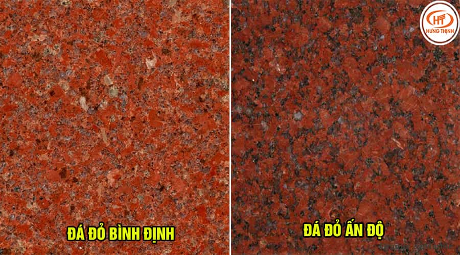 So sánh đá đỏ Bình Định và đá đỏ Ấn Độ
