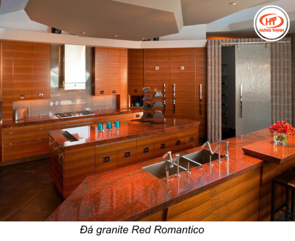 đá granite red romantico