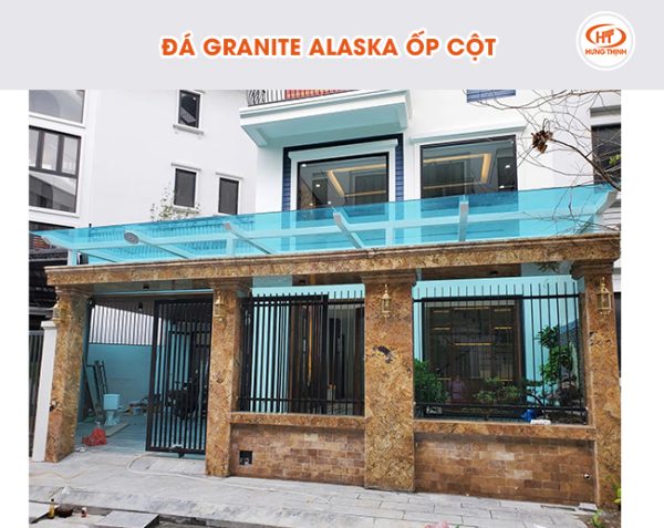 Mẫu đá Granite Alaska được rất nhiều khách hàng lựa chọn ốp cột nhờ vào sự bền bỉ và vẻ đẹp nổi bật