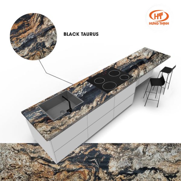 Đá Granite Black Taurus ốp bếp