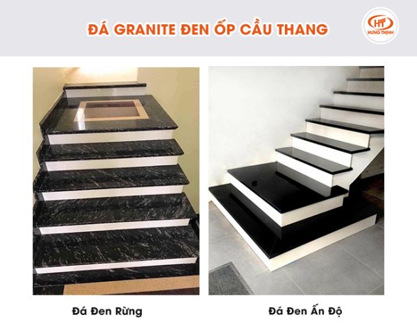 Mẫu đá hoa cương đen ốp cầu thang đẹp và được ưa chuộng nhất hiện nay