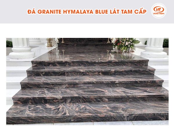 Mẫu đá Granite Hymalaya Blue lát tam cấp