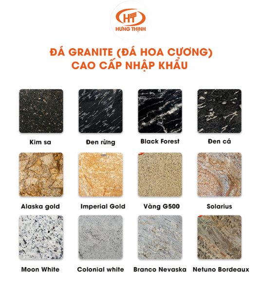 Những mẫu đá Granite nhập khẩu đẹp nổi tiếng