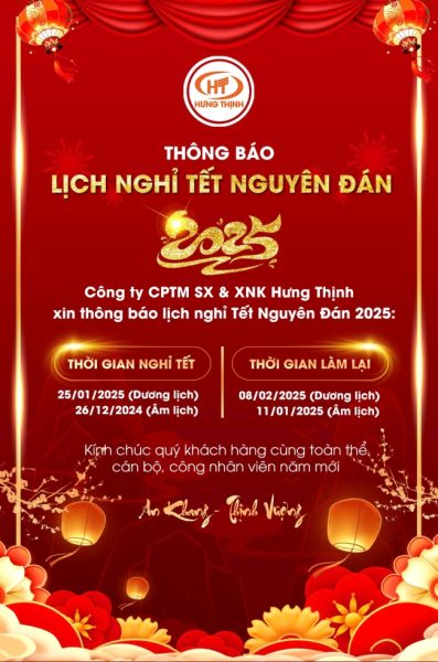 thông báo lịch nghỉ tết 2025