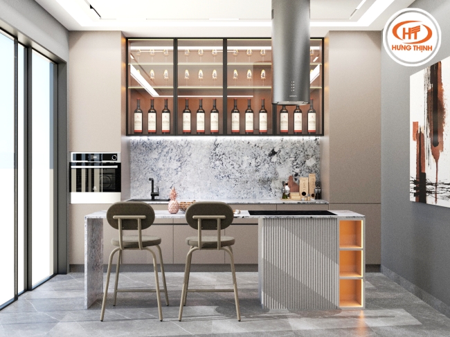 Đá Granite với độ cứng siêu cường, khả năng chịu nhiệt tốt, thích hợp để ốp bếp, bàn đảo