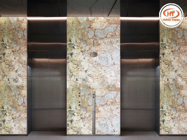 Ốp thang máy bằng đá Granite tăng tính thẩm mỹ, sự thu hút cho hạng mục