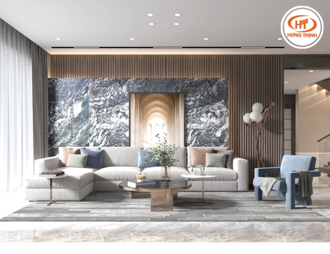 Ốp tường đằng đá Granite mang lại vẻ đẹp độc đáo cho không gian