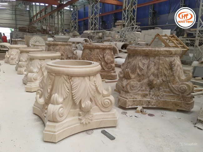 Đá Marble Rosa Light dễ dàng gia công thành các chi tiết