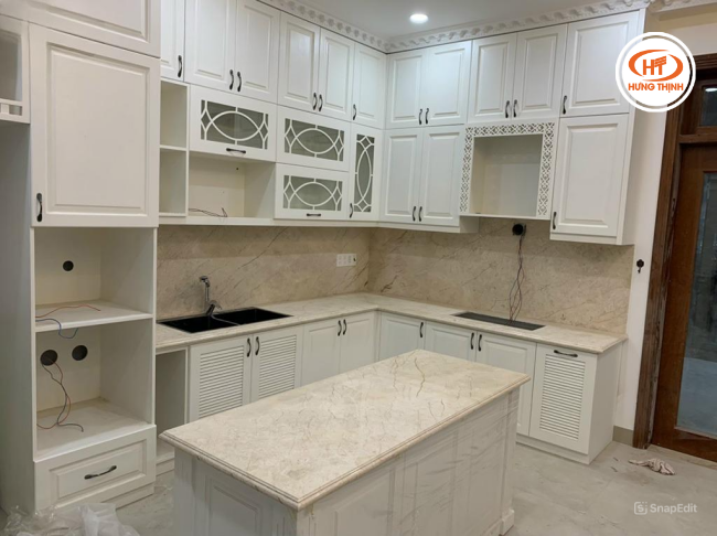 Đá Marble Rosa Light ốp bàn bếp