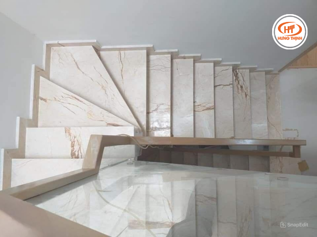 Đá cẩm thạch Rosa Light ốp cầu thang