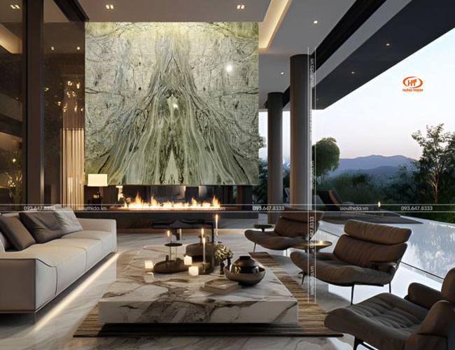 Đá Marble Xanh Ngọc Văn Chấn mang ý nghĩa của sự sinh sôi, phát triển, mang lại may mắn cho gia chủ