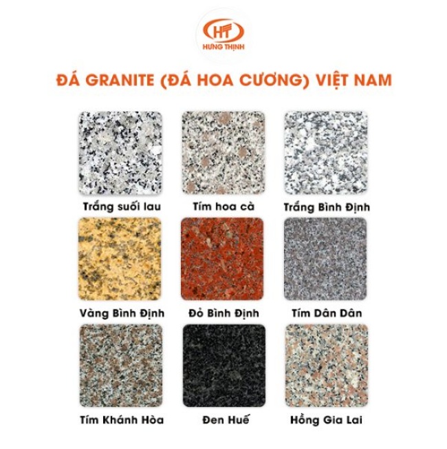 Các mẫu đá hoa cương khai thác tại Việt Nam