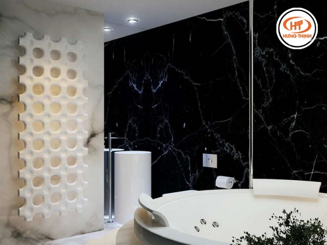 Đá Marble đen tia chớp ốp tường như một bức tranh thiên nhiên