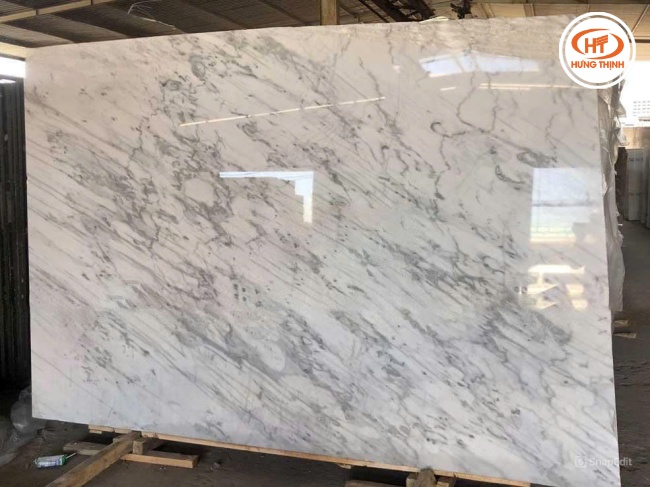 Hình ảnh khổ đá Marble trắng vân mây
