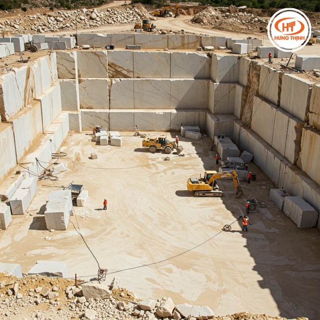 Mỏ Potugal, Tây Ban Nha, nơi nổi tiếng khai thác dòng đá Marble Moca Cream với trữ lượng lớn trên thế giới