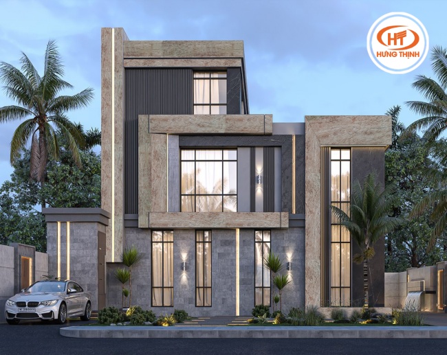 Dùng đá Granite ốp mặt tiền tăng tính vững chãi cho ngôi nhà