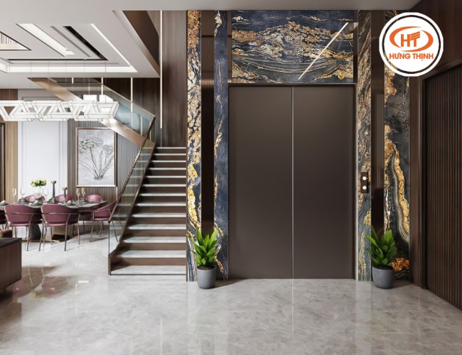 Đá Granite Black Taurus ốp thang máy siêu đẹp