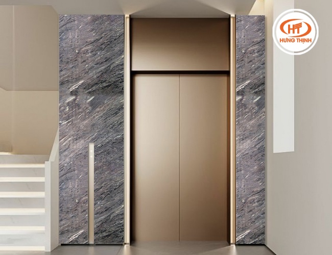 Ốp thang máy bằng đá Granite Capuchino