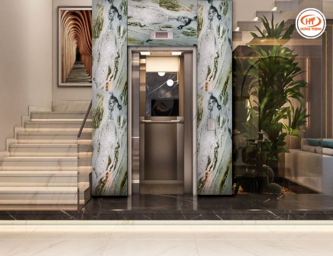 Đá Marble Xanh Ngọc Văn Chấn ốp mặt tiền thang máy thu hút
