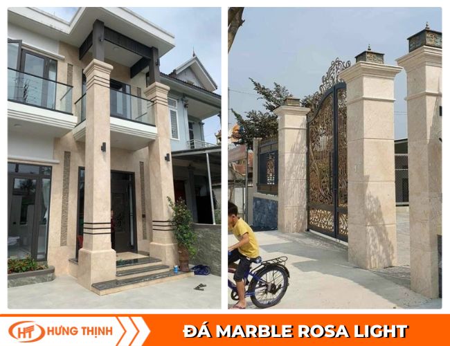 Đá Marble Rosa Light ốp cột trụ đá khối