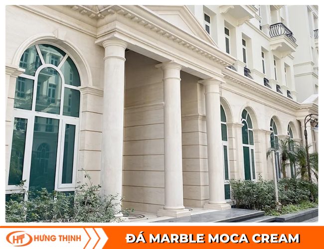 Đá Marble Moca Cream ốp cột tròn