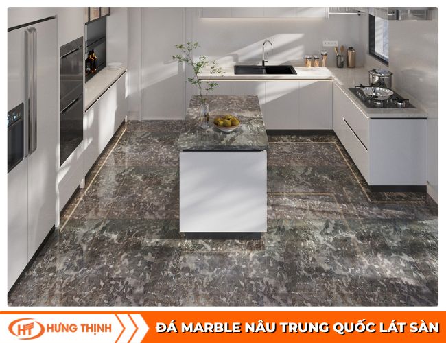 Đá cẩm thạch nâu Trung Quốc lát sàn