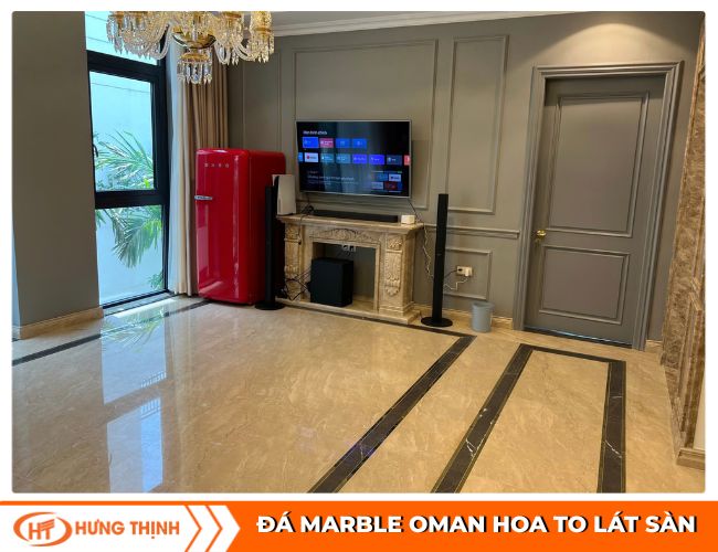 Đá Marble Oman hoa to lát sàn siêu bóng đẹp