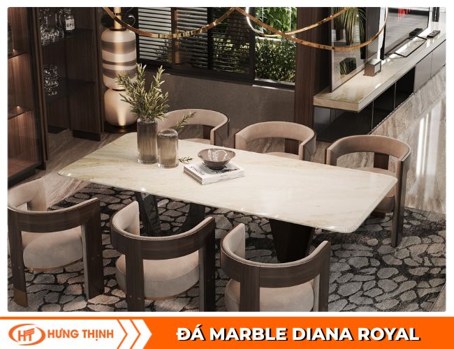 Đá Marble Diana Royal làm bàn ăn
