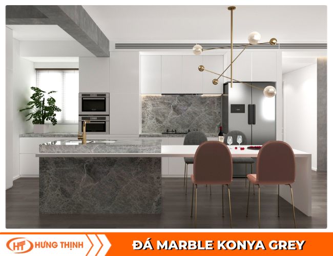 Đá Marble Konya Grey ốp bàn đảo