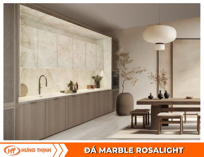 Đá Marble Rosalia Light ốp bếp