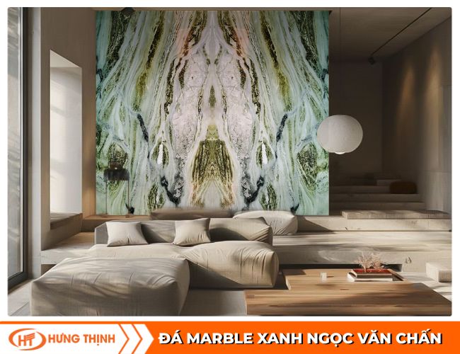 Đá cẩm thạch xanh Ngọc Văn Chấn ốp tường thẩm mỹ