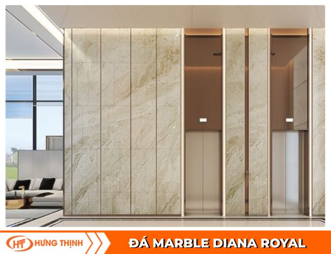 Đá Marble Diana Royal ốp mặt tiền thang máy
