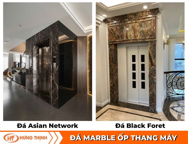 Mẫu đá Marble ốp thang máy độc đáo