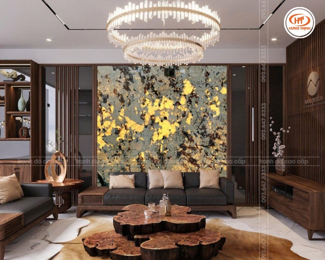 Dùng tranh đá tự nhiên xuyên sáng giúp vượng khí, mang lại năng lượng tốt cho các thành viên trong gia đình