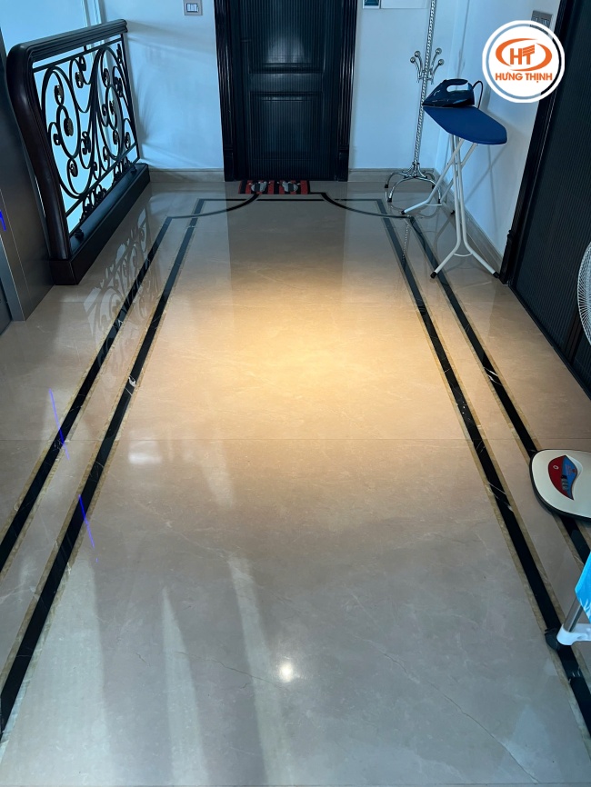 Đá marble Kem Ngọc Lan lát sàn thẩm mỹ