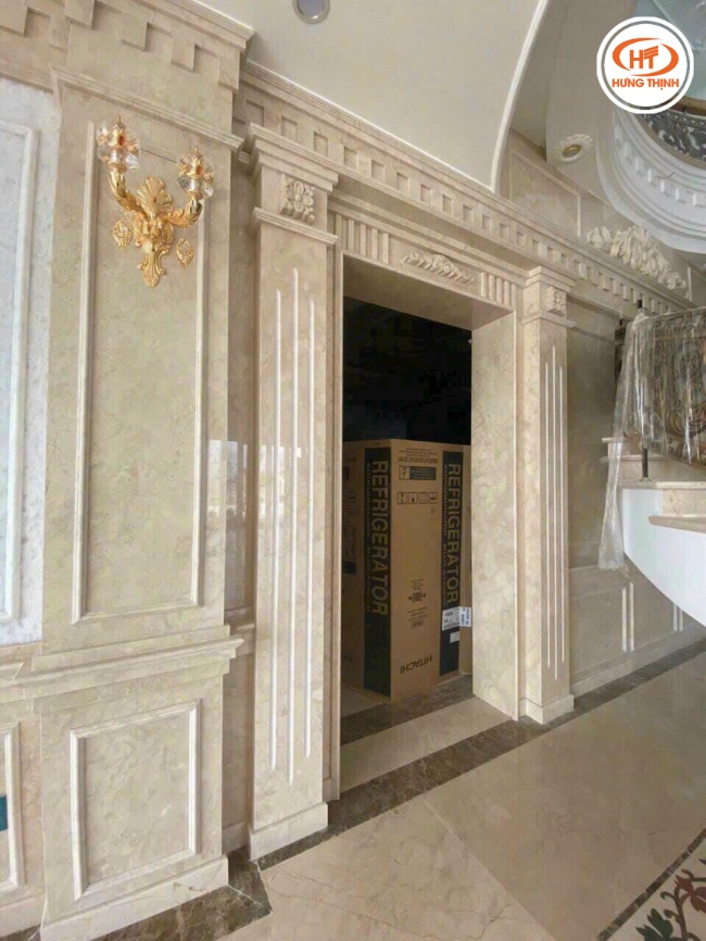 Đá Marble Kem Ngọc Lan ốp tường sang trọng