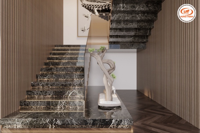 Đá Marble Konya Grey ốp cầu thang là điểm nhấn ấn tượng cho ngôi nhà của bạn