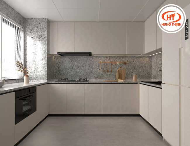 Căn bếp sử dụng đá hoa cương cứng cáp và bền bỉ