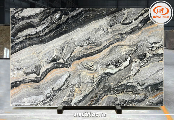 Đá Marble Vân Gỗ Ý Nâu đen