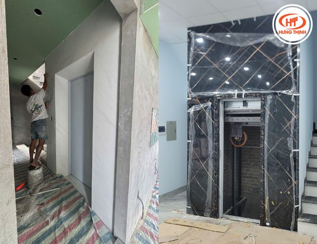 Lựa chọn đơn vị thi công đá ốp thang máy uy tín.