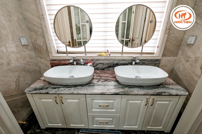 Đá ốp lavabo thuộc dòng Granite chống thấm nước tốt