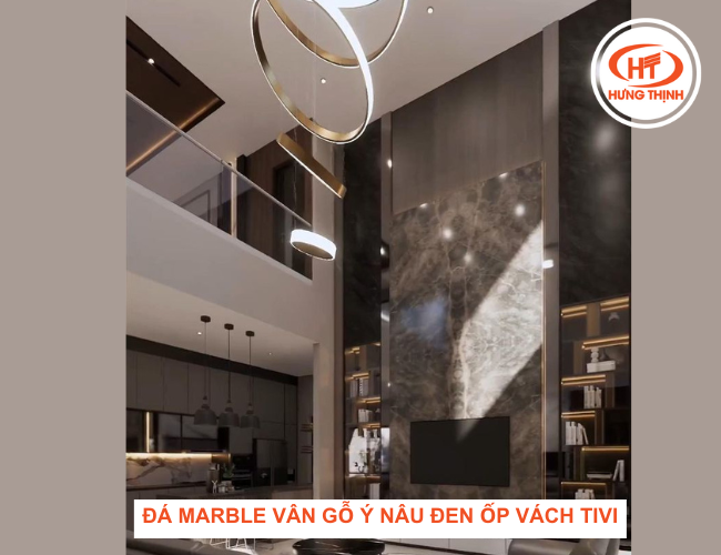 Đá Marble được lựa chọn làm tranh ốp thông tầng