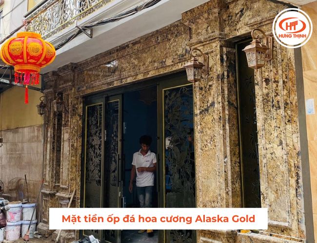 Công trình nhà dân ốp đá hoa cương mặt tiền Alaska Gold.