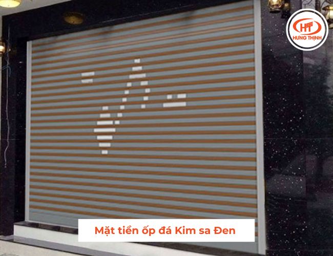 Công trình mặt tiền đá Granite kim sa đen. 
