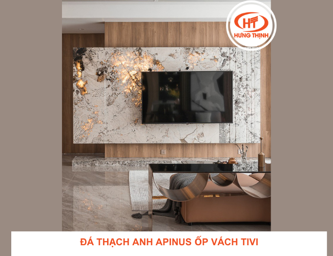 Đá ốp tường phòng khách Thạch Anh Apinus được yêu thích nhờ mang năng lượng phong thủy may mắn