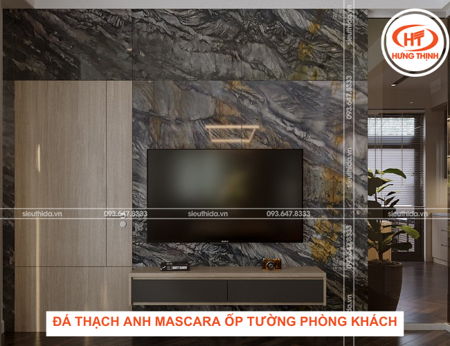 Đá Thạch Anh Mascara ốp vách tivi chống ngấm ố tốt